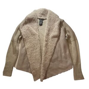 Chelsea & Theodore Cozy Sherpa Knit Open Cardigan • Women’s Medium
